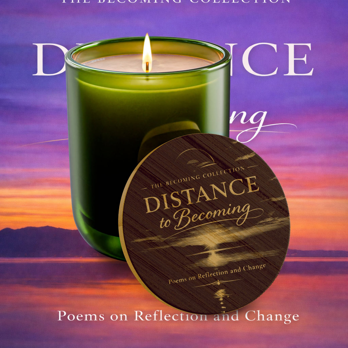 Distance Is Becoming — 14oz Engraved Soy Candle (Poetry Collection)