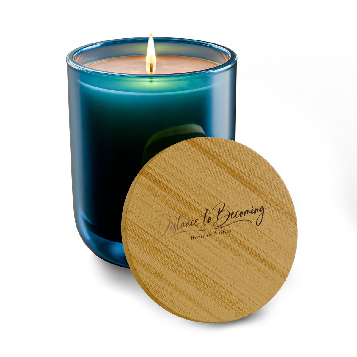 Engraved 14oz Scented Soy Candle — The Becoming Collection Wooden Lid