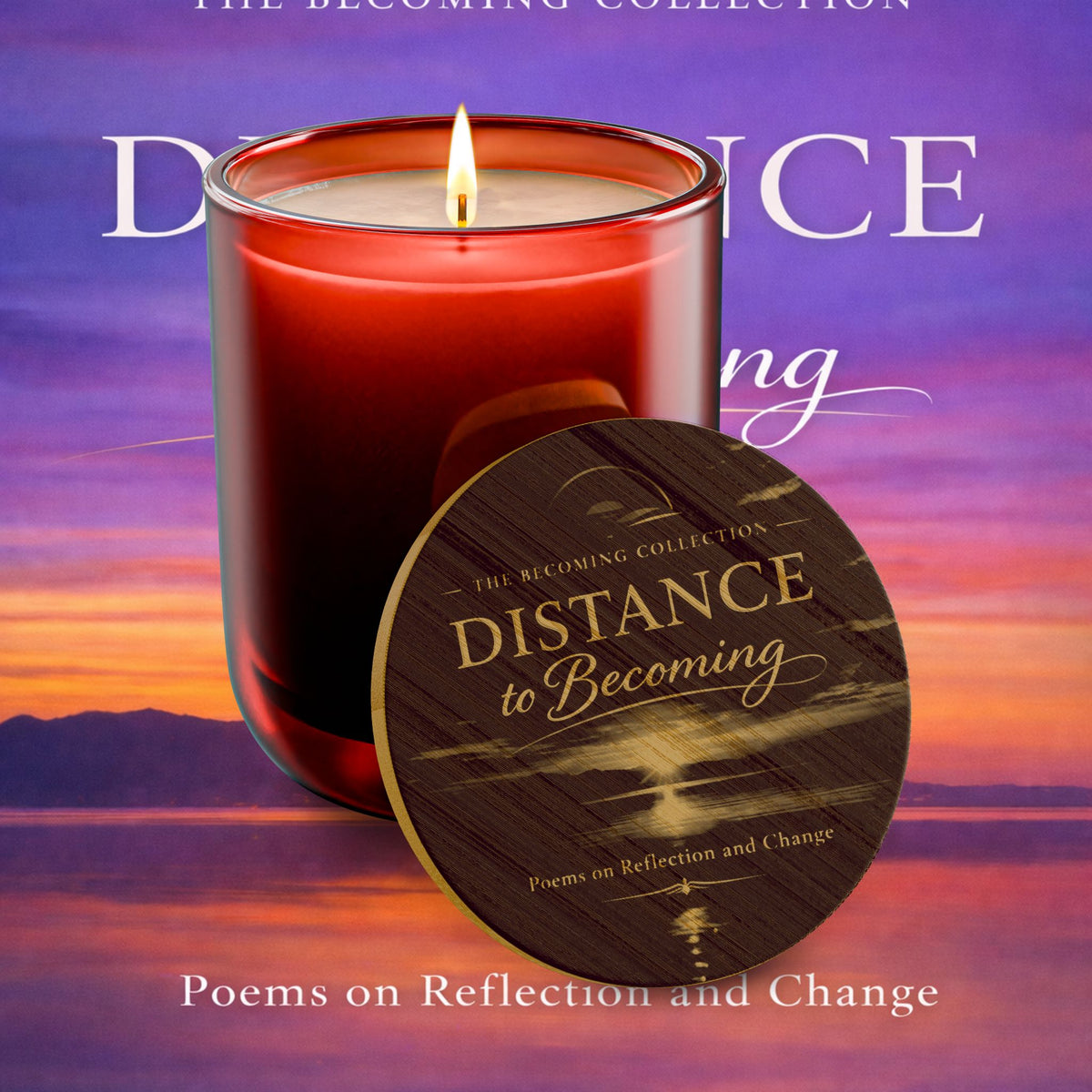 Distance Is Becoming — 14oz Engraved Soy Candle (Poetry Collection)