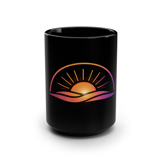 Becoming Collection Black Mug — Sunrise Logo (15 oz)