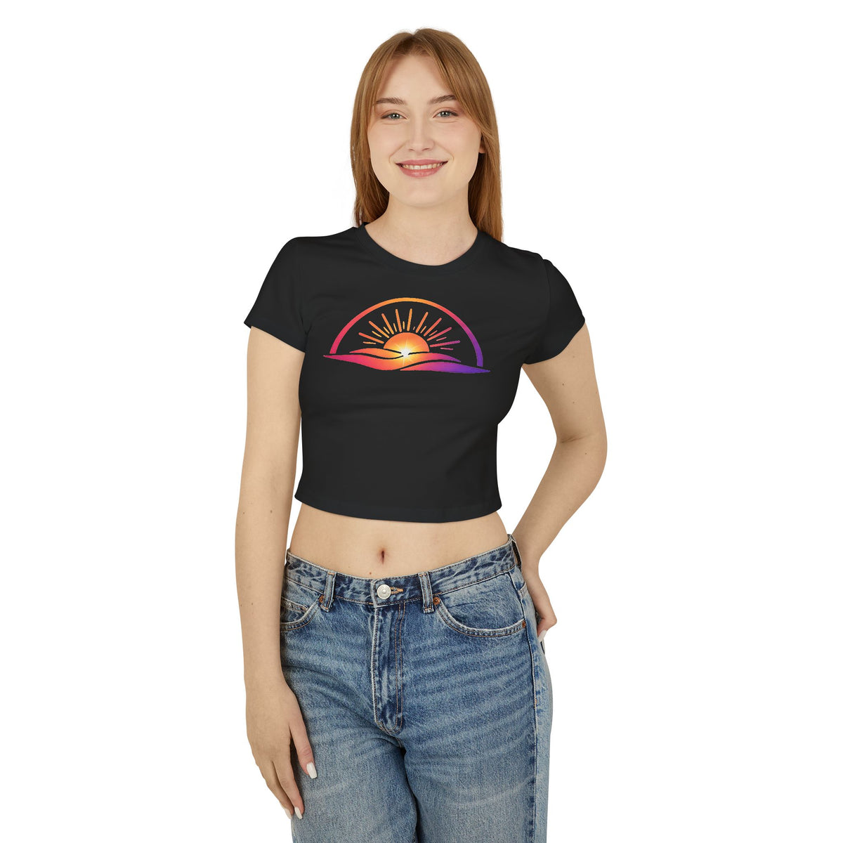 Sunrise Baby Tee — "becoming collection" Pastel Graphic Crop Top