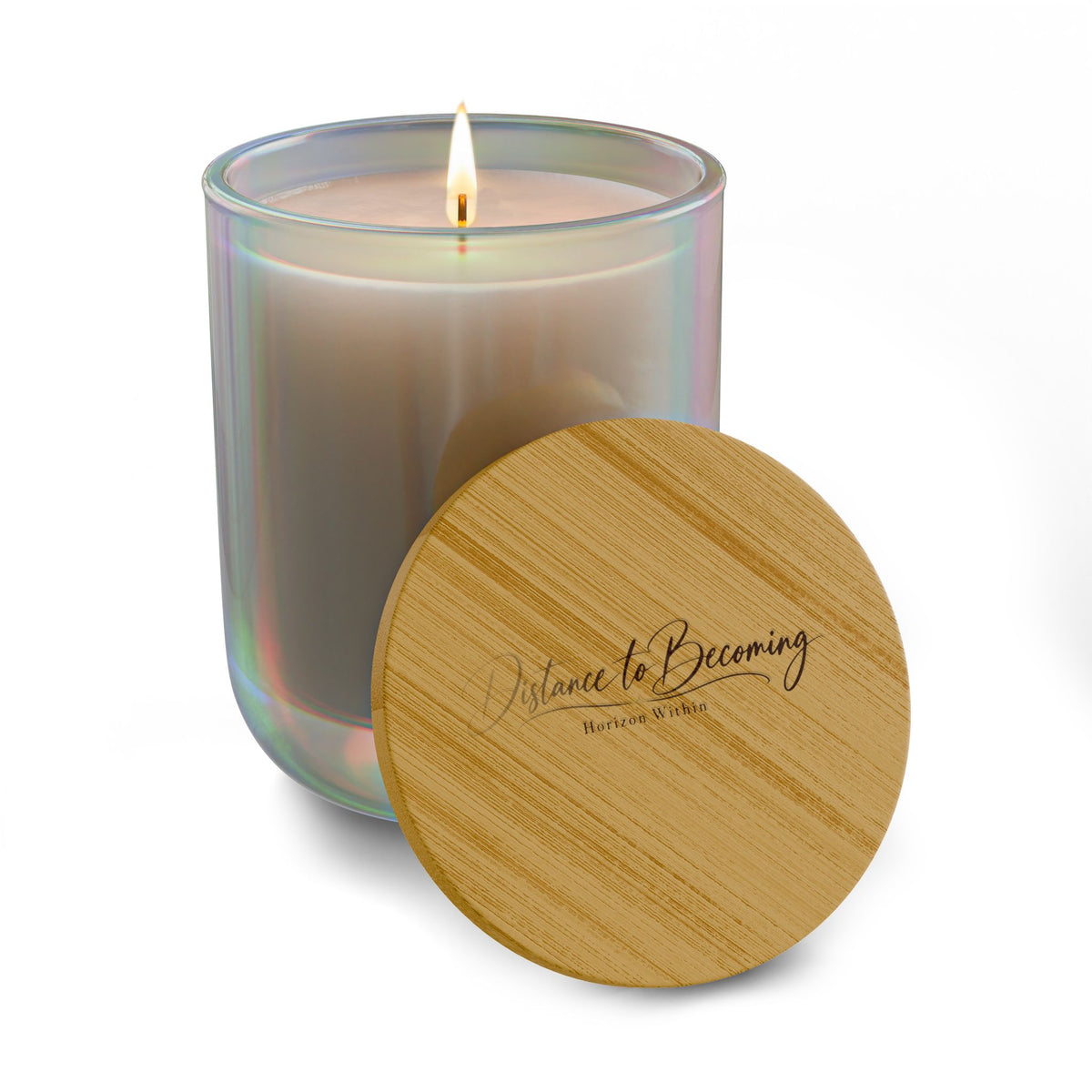 Engraved 14oz Scented Soy Candle — The Becoming Collection Wooden Lid