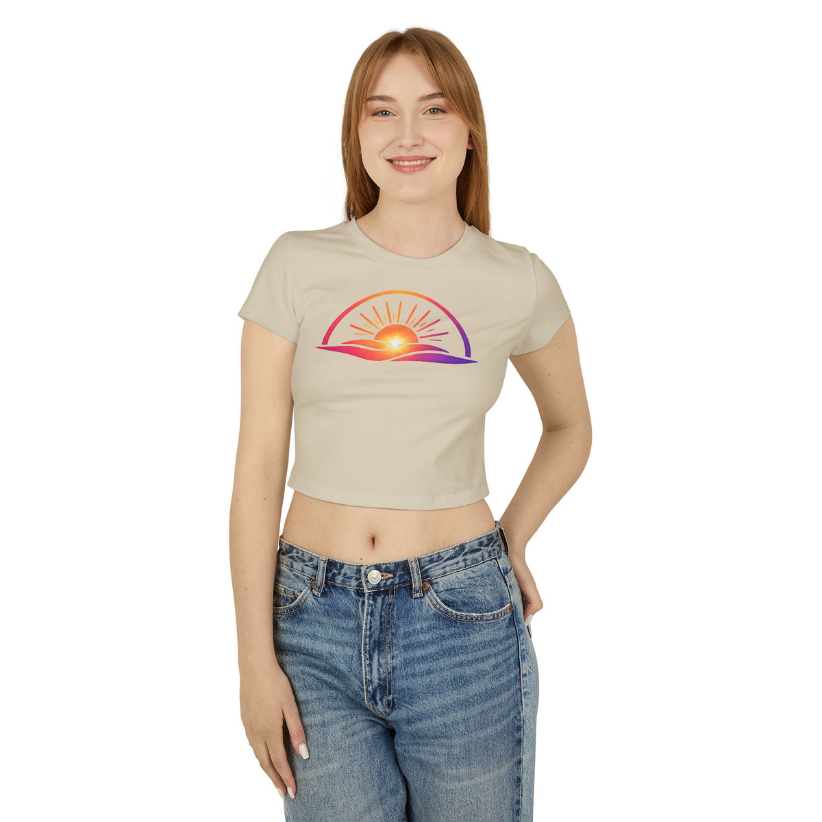 Sunrise Baby Tee — "becoming collection" Pastel Graphic Crop Top