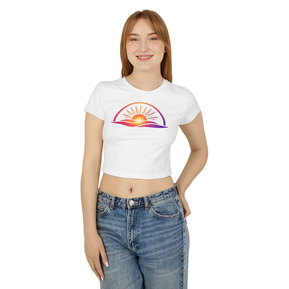 Sunrise Baby Tee — "becoming collection" Pastel Graphic Crop Top