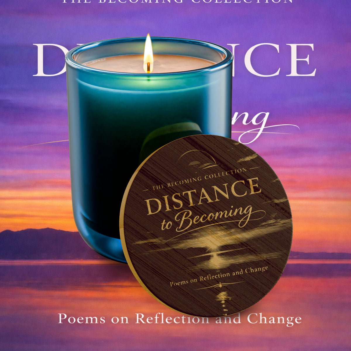 Distance Is Becoming — 14oz Engraved Soy Candle (Poetry Collection)