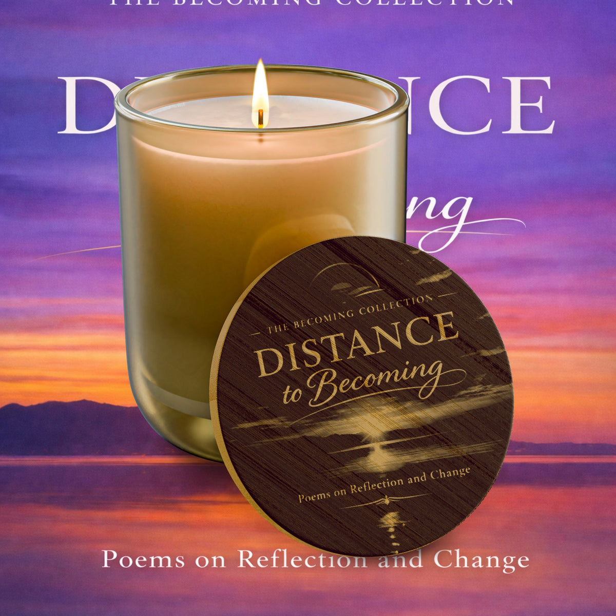 Distance Is Becoming — 14oz Engraved Soy Candle (Poetry Collection)